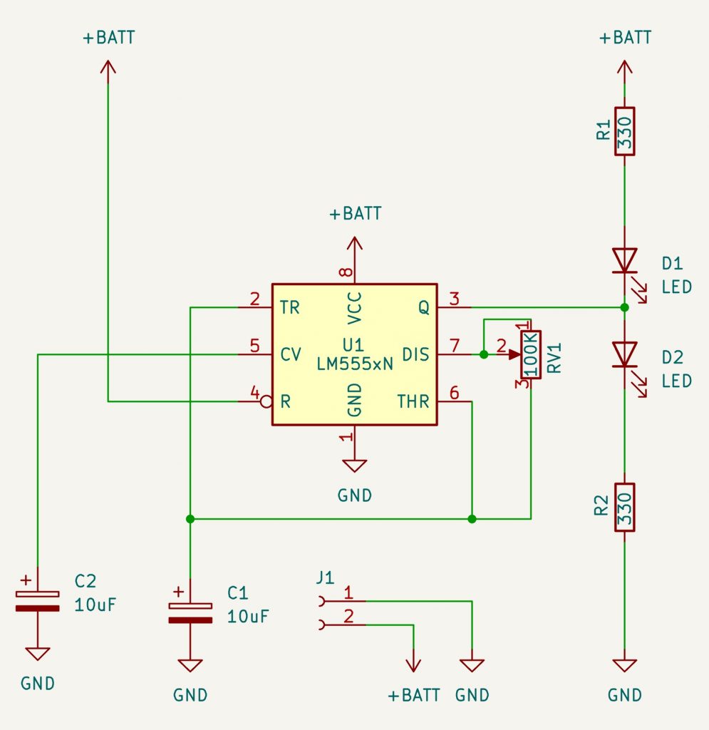 Schaltplan LM555 Blinklicht